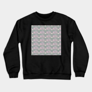 Grey and Pink Mod Blooms Crewneck Sweatshirt